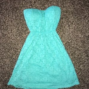 Turquoise strapless Dress